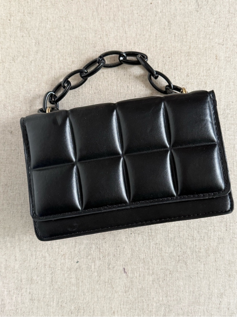 Black Quilted Mini Top Handle Bag - Never Used